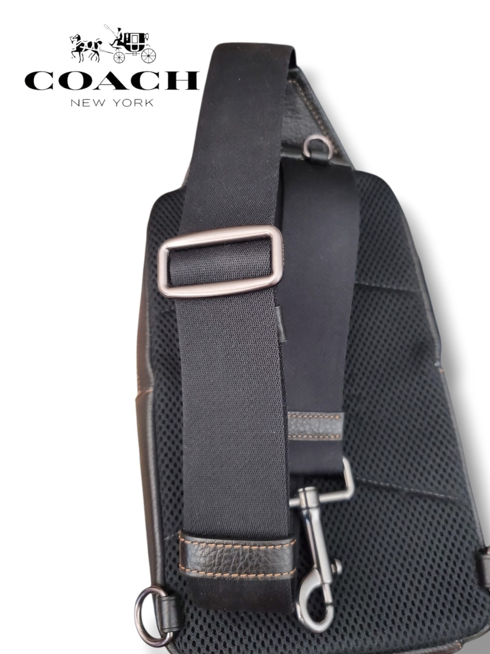 Coach Sullivan Pack Blocked Signature Canvas Sling Bag Charcoal C9865 - Picture 8 of 14